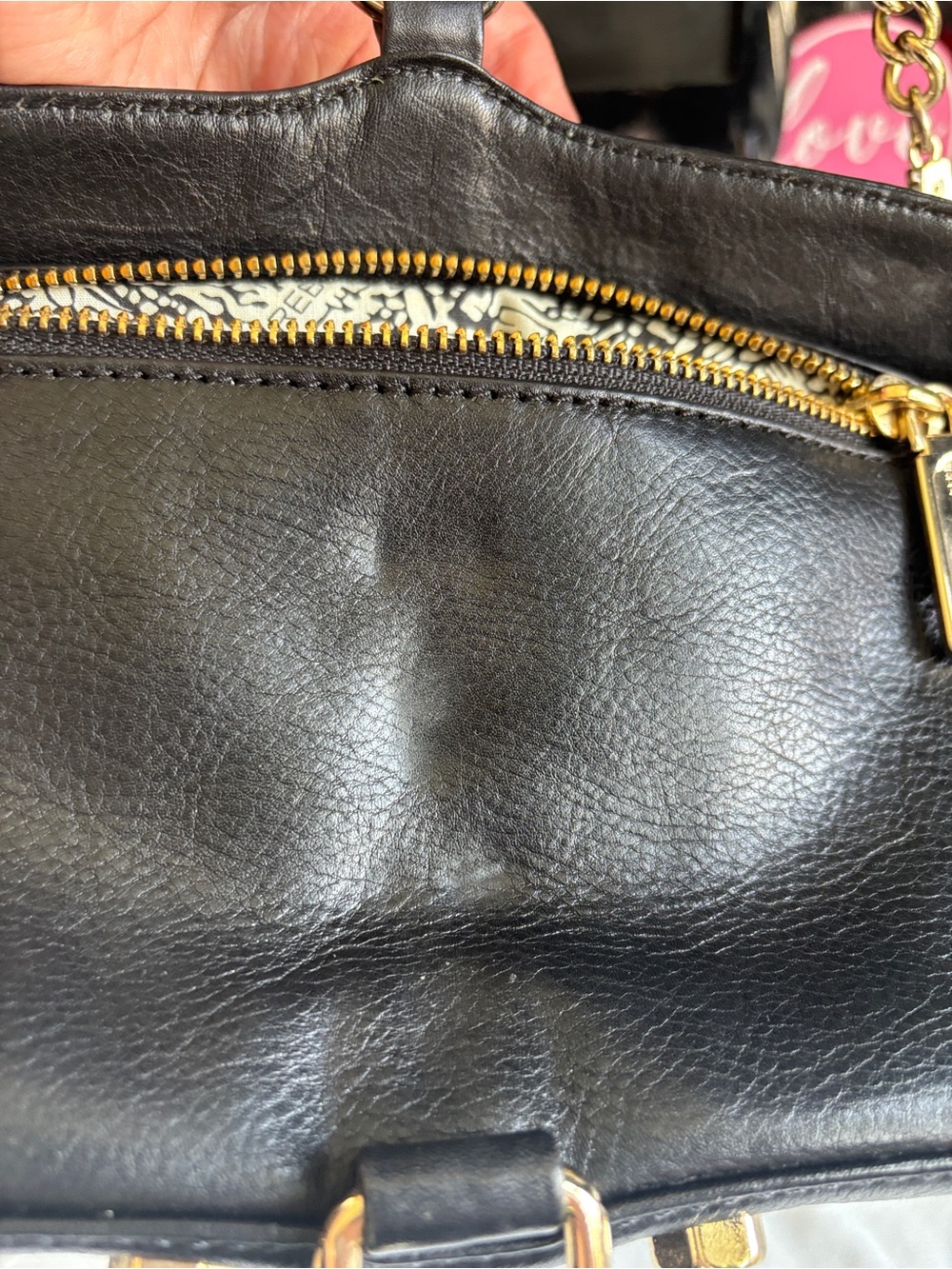 Rebecca Minkoff Black Leather Shoulder Bag with Gold Chain - Picture 10 of 11